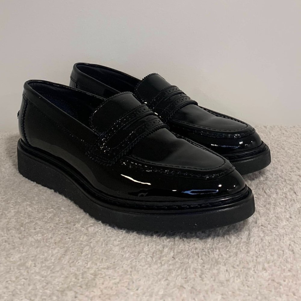 Kurt Geiger Black Patent Leather Penny Loafers